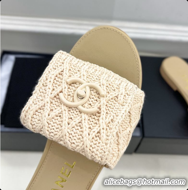 Perfect Chanel Flat Mule Natural Raffia 60703004