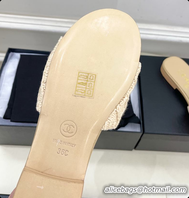 Perfect Chanel Flat Mule Natural Raffia 60703004