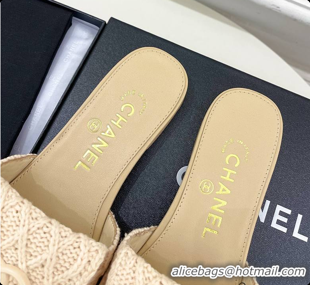 Perfect Chanel Flat Mule Natural Raffia 60703004