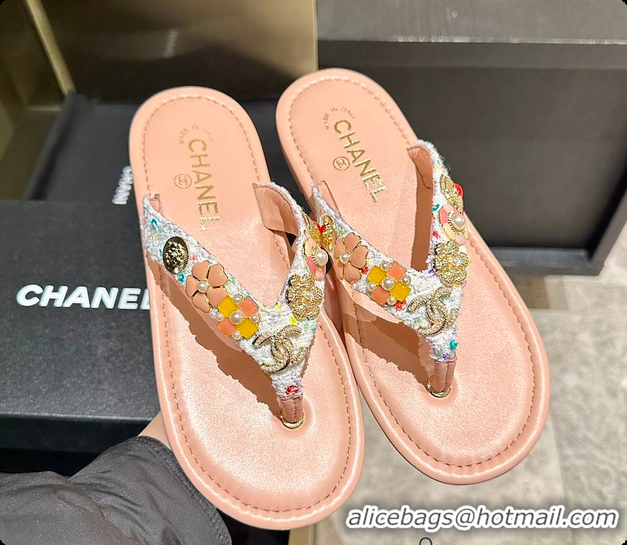 Stylish Chanel Thongs Lambskin & metal Slipper 60703006