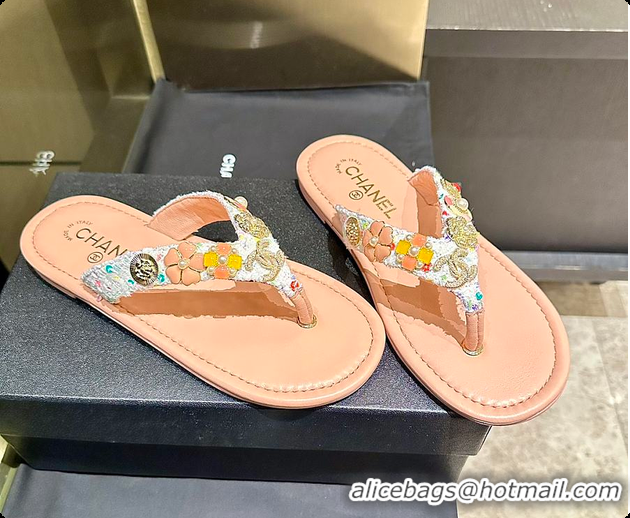 Stylish Chanel Thongs Lambskin & metal Slipper 60703006