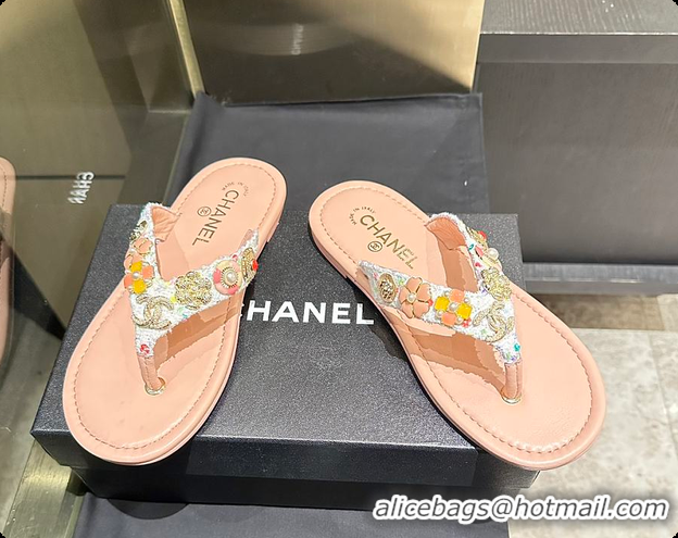 Stylish Chanel Thongs Lambskin & metal Slipper 60703006