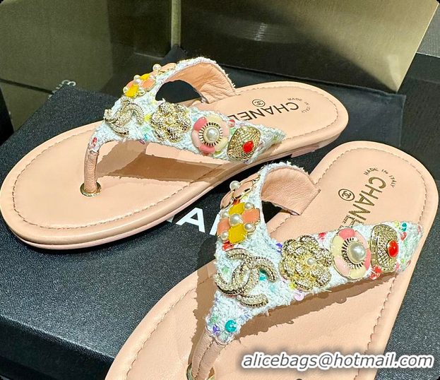 Stylish Chanel Thongs Lambskin & metal Slipper 60703006