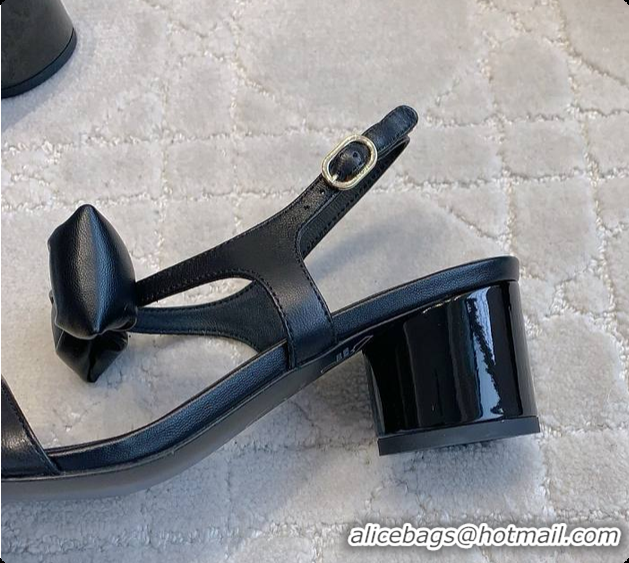Good Quality Chanel Bow Chunky Sandal in Black 60703007
