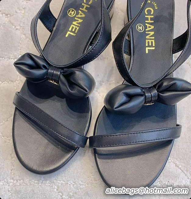 Good Quality Chanel Bow Chunky Sandal in Black 60703007