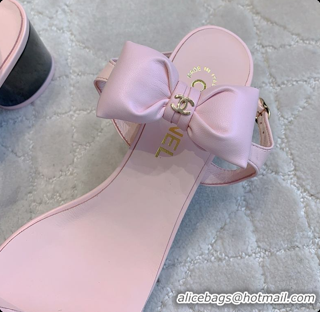 Duplicate Chanel Bow Chunky Sandal in Pink 60703007