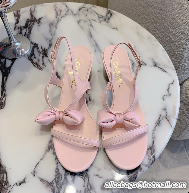 Duplicate Chanel Bow Chunky Sandal in Pink 60703007