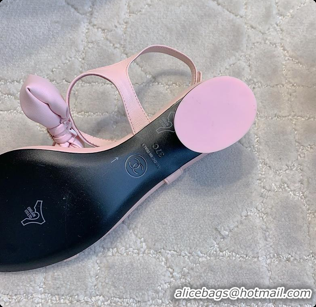 Duplicate Chanel Bow Chunky Sandal in Pink 60703007