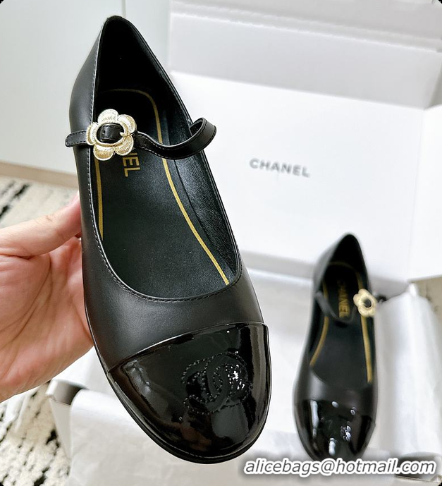 Good Quality Chanel 25A Ballet Flats Black 60703008
