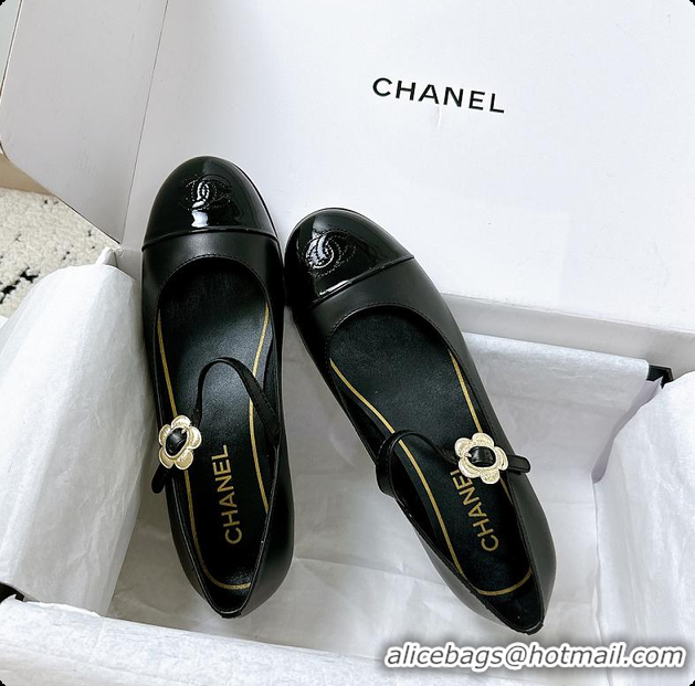 Good Quality Chanel 25A Ballet Flats Black 60703008