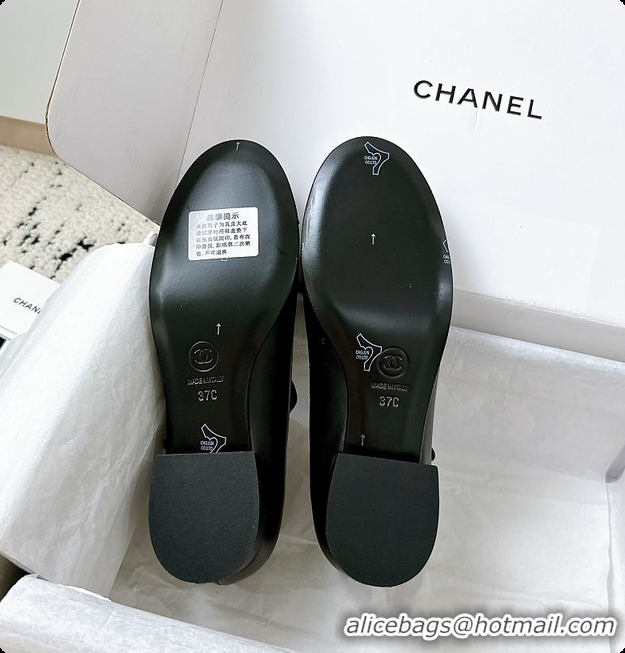 Good Quality Chanel 25A Ballet Flats Black 60703008