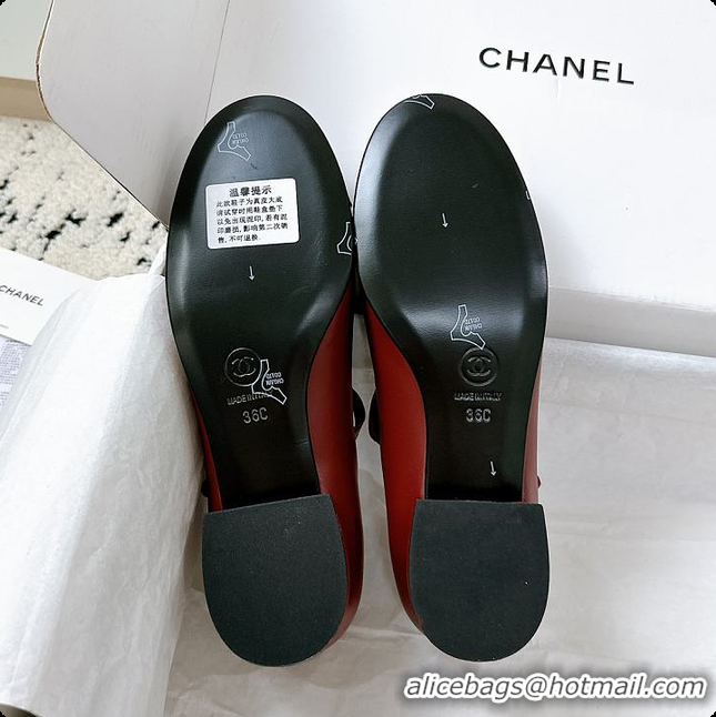 Good Product Chanel 25A Ballet Flats Red 60703008