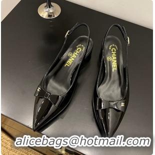 Unique Style Chanel Patent Leather Slingback Flats 60703009