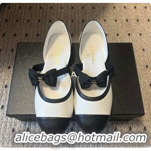 Grade Quality Chanel Mary Janes Mesh & Grosgrain White & Black 60703011