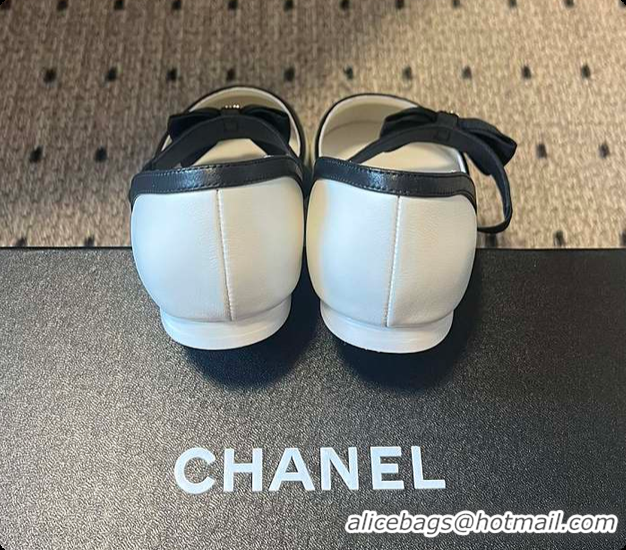 Grade Quality Chanel Mary Janes Mesh & Grosgrain White & Black 60703011