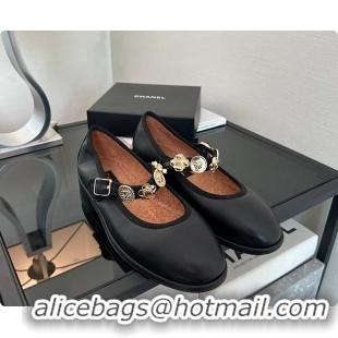 Low Price Chanel Camellia Charm Mary Jane Flats 60703015