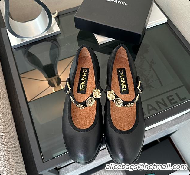 Low Price Chanel Camellia Charm Mary Jane Flats 60703015