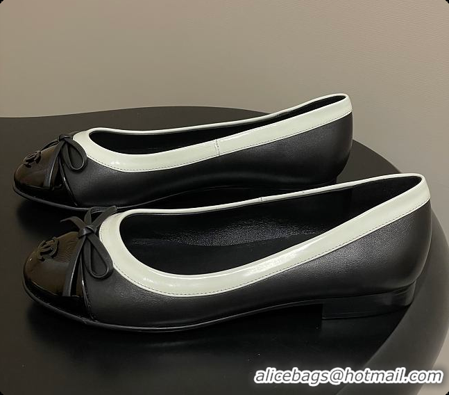 Good Quality Chanel Ballet Flats Black Patent Leather 60703015