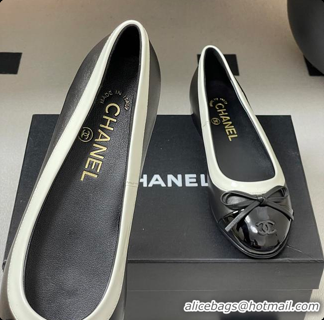 Good Quality Chanel Ballet Flats Black Patent Leather 60703015