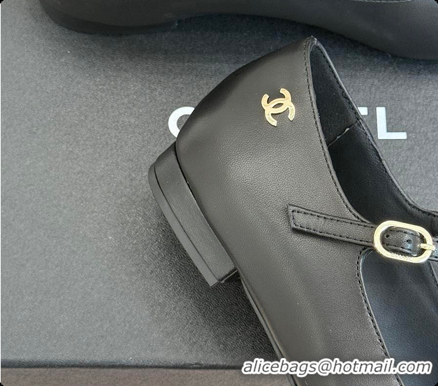 Grade Quality Chanel Mary Janes Lambskin & Grosgrain Black 60703019