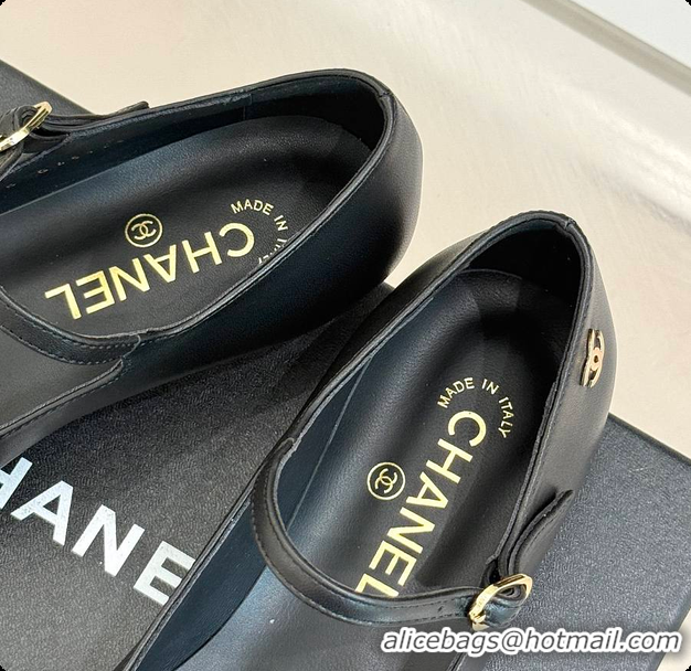 Grade Quality Chanel Mary Janes Lambskin & Grosgrain Black 60703019