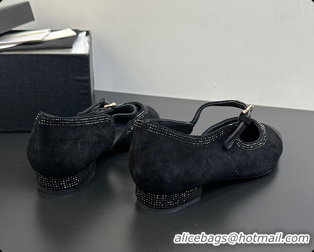 Best Grade Chanel Mary Janes Satin, Glitter & Grosgrain Black 60703020