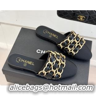 Hot Style Chanel Mules Lambskin & Grosgrain Black 60703021