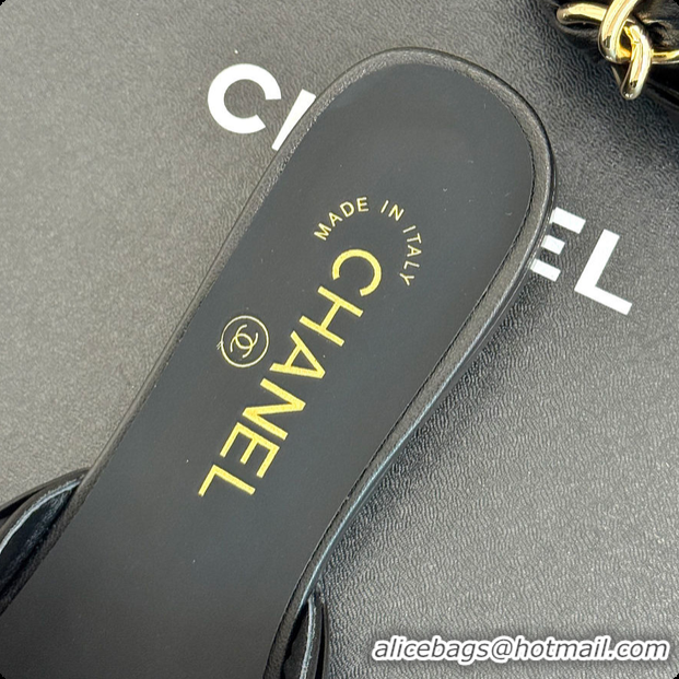Hot Style Chanel Mules Lambskin & Grosgrain Black 60703021