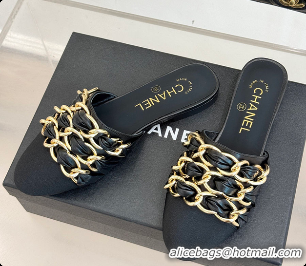 Hot Style Chanel Mules Lambskin & Grosgrain Black 60703021