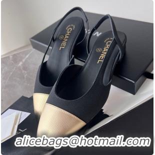Purchase Chanel Slingbacks Calfskin & Metal Black & Gold 60703022