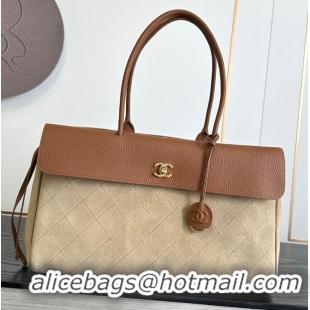 Discount Chanel Metiers D'art Small Shopping Bag Suede Calfskin/Grained Calfskin AS6428 Dark Beige/Camel/Gold 2026