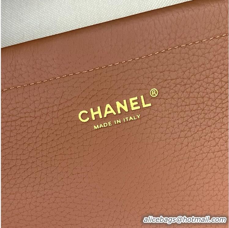 Discount Chanel Metiers D'art Small Shopping Bag Suede Calfskin/Grained Calfskin AS6428 Dark Beige/Camel/Gold 2026