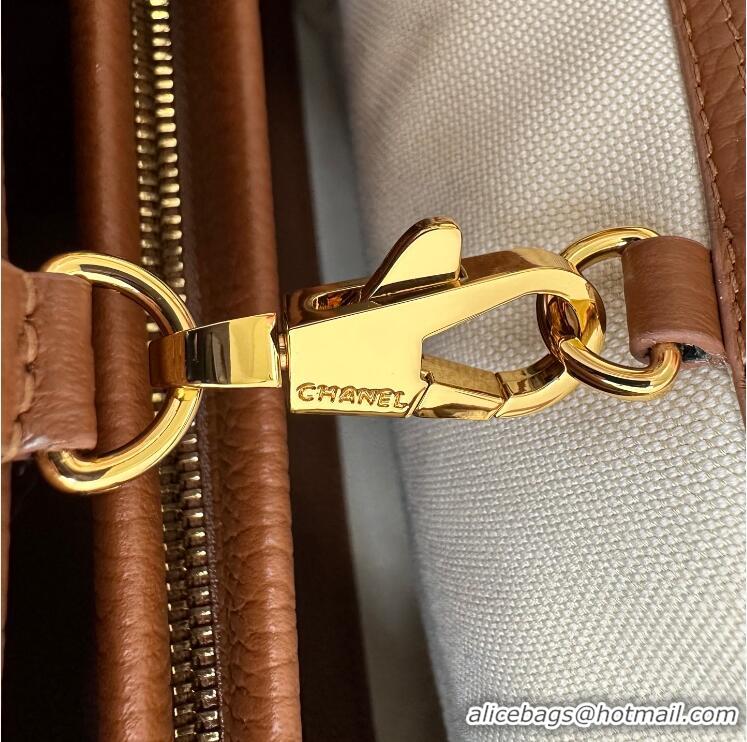 Discount Chanel Metiers D'art Small Shopping Bag Suede Calfskin/Grained Calfskin AS6428 Dark Beige/Camel/Gold 2026