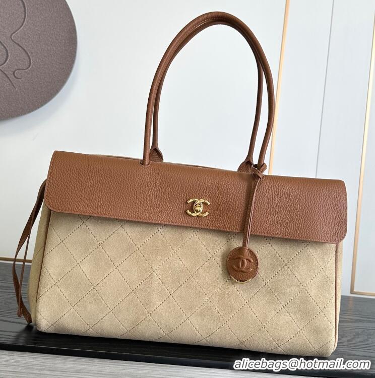 Discount Chanel Metiers D'art Small Shopping Bag Suede Calfskin/Grained Calfskin AS6428 Dark Beige/Camel/Gold 2026