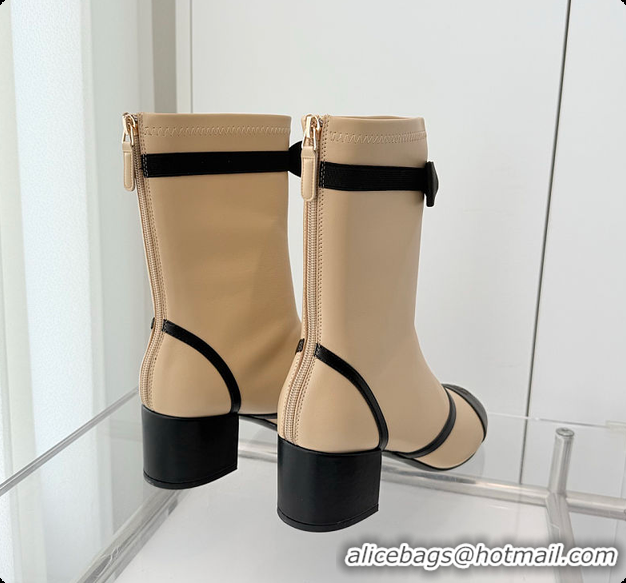 Good Product Chanel Low-cut Boots Sheepskin Beige 60703102