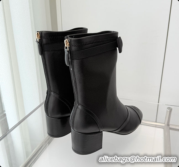 Perfect Chanel Low-cut Boots Sheepskin Black 60703103