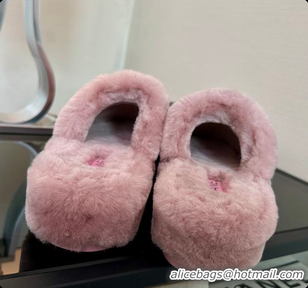 Buy Luxury Chanel Slippers Double-sided Sheared Wool Pink 60703105