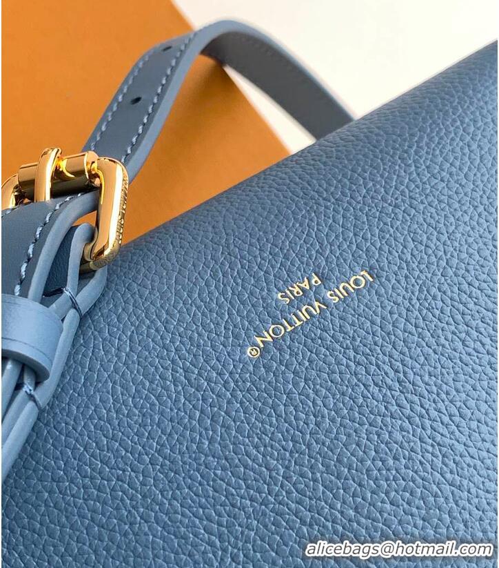 Best Price Louis Vuitton Grained Calf Leather Side Trunk PM M27436 Blue Jeans 2026