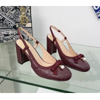 Best Grade Dior Ballet Slingback Pumps Red Quilted Cannage Lambskin Leather 80MM 6063012