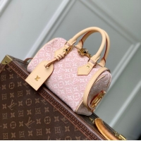 New Design Louis Vuitton Monogram Emblème Striped Canvas Speedy Bandoulière 20 M2A039 Rose Ruban 2026