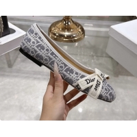 Good Looking Dior Jadior Bow Ballet Flats Gray Dior Oblique Denim Fabric 6070207