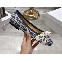 Top Design Dior Jadior Bow Ballet Flats Deep Blue Dior Oblique Denim Fabric 6070207