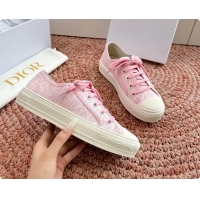 Big Discount Dior WalknDior Platform Sneakers Pink Dior Oblique Embroidered Cotton Canvas 6070207