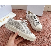 Cheap Price Dior WalknDior Platform Sneakers Gray Dior Oblique Embroidered Cotton Canvas 6070207