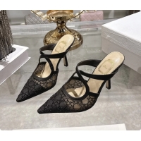 Low Cost Dior Capture Pumps Black Transparent Mesh with Silver Tone 95MM 6070210