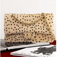 Top Quality Chanel Medium Flap Bag In Pony Hair Cheetah Printed Creative Fabrics CH5210 Light Beige/Black 2026