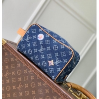 Promotional Louis Vuitton Locker Dopp Kit Monogram Denim Fabric Makeup Bag M28363