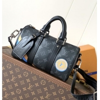 Top Design Louis Vuitton Keepall 25 Monogram Eclipse Reverse Canvas Tote Bag P01942