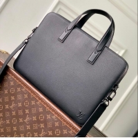 Top Grade Louis Vuitton Gate First Layer Leather Briefcase Bag M15258 Black