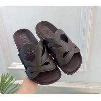 Good Product Loewe x Paulas Ibiza Ease Monogram Leather Flat Slides Sandals Burgundy 6070318